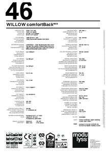 modulyss Willow modul szőnyegpadló comfortBack eco - műszaki adatlap